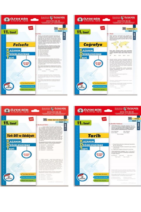 ÖZDEBİR YAYINLARI 11. SINIF YAPRAK SÖZEL SET (TARİH, EDEBİYAT, COĞRAFYA, FELSEFE)