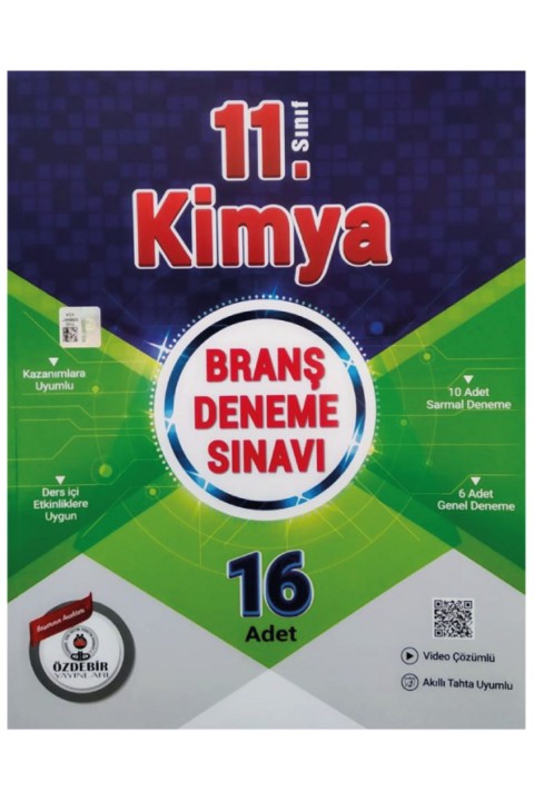 Özdebir Yayınları 11.Sınıf Kimya 16 Branş Deneme Sınavı