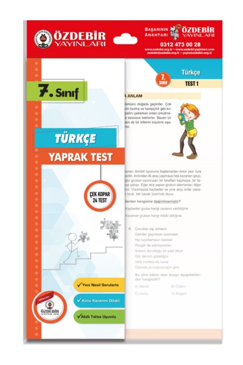 Özdebir Yayınları 7.Sınıf Yaprak Test Seti 6 Ders