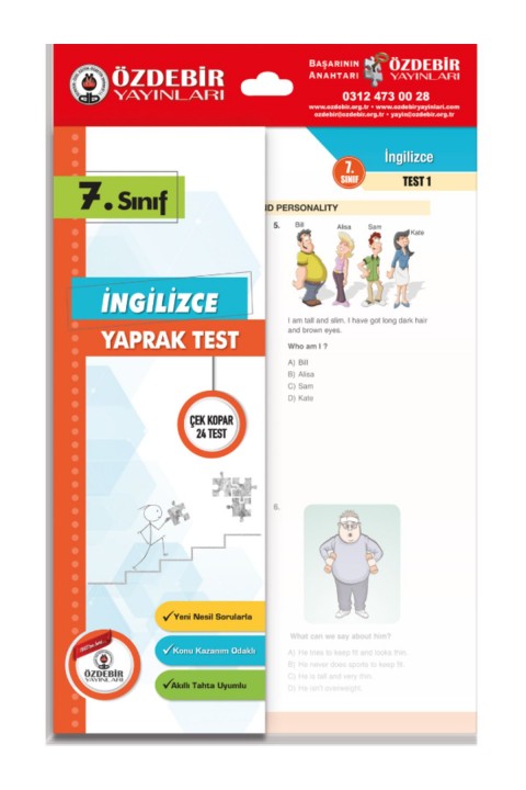 Özdebir Yayınları 7.Sınıf Yaprak Test Seti 6 Ders