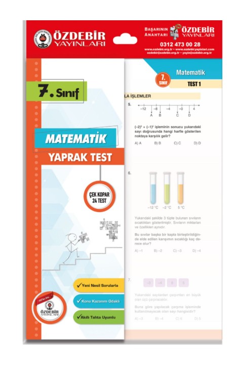 Özdebir Yayınları 7.Sınıf Yaprak Test Seti 6 Ders