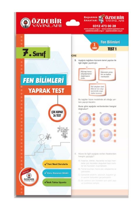 Özdebir Yayınları 7.Sınıf Yaprak Test Seti 6 Ders