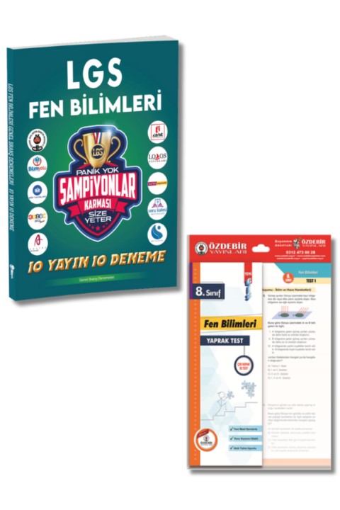 Şampiyonlar Karması 8.Sınıf LGS Fen Bilimleri 10 lu Deneme ve Yaprak Test Seti