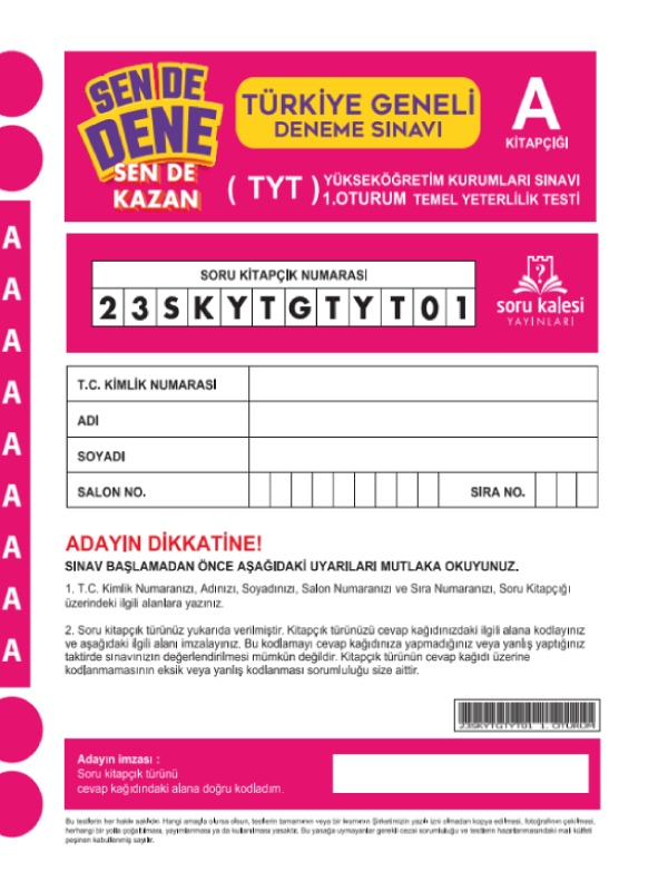 Şampiyonlar Karması TYT 5 Deneme Şampiyonlar Karması TYT 5 Deneme