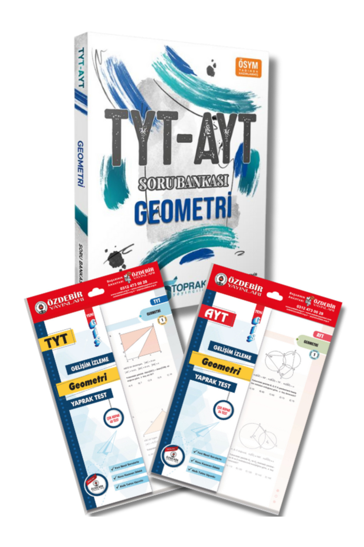 Toprak Yayınları ve Özdebir Yayınları'ndan TYT-AYT Geometri Soru Bankası Yaprak Test Seti Toprak Yayınları ve Özdebir Yayınları'ndan TYT-AYT Geometri Soru Bankası Yaprak Test Seti