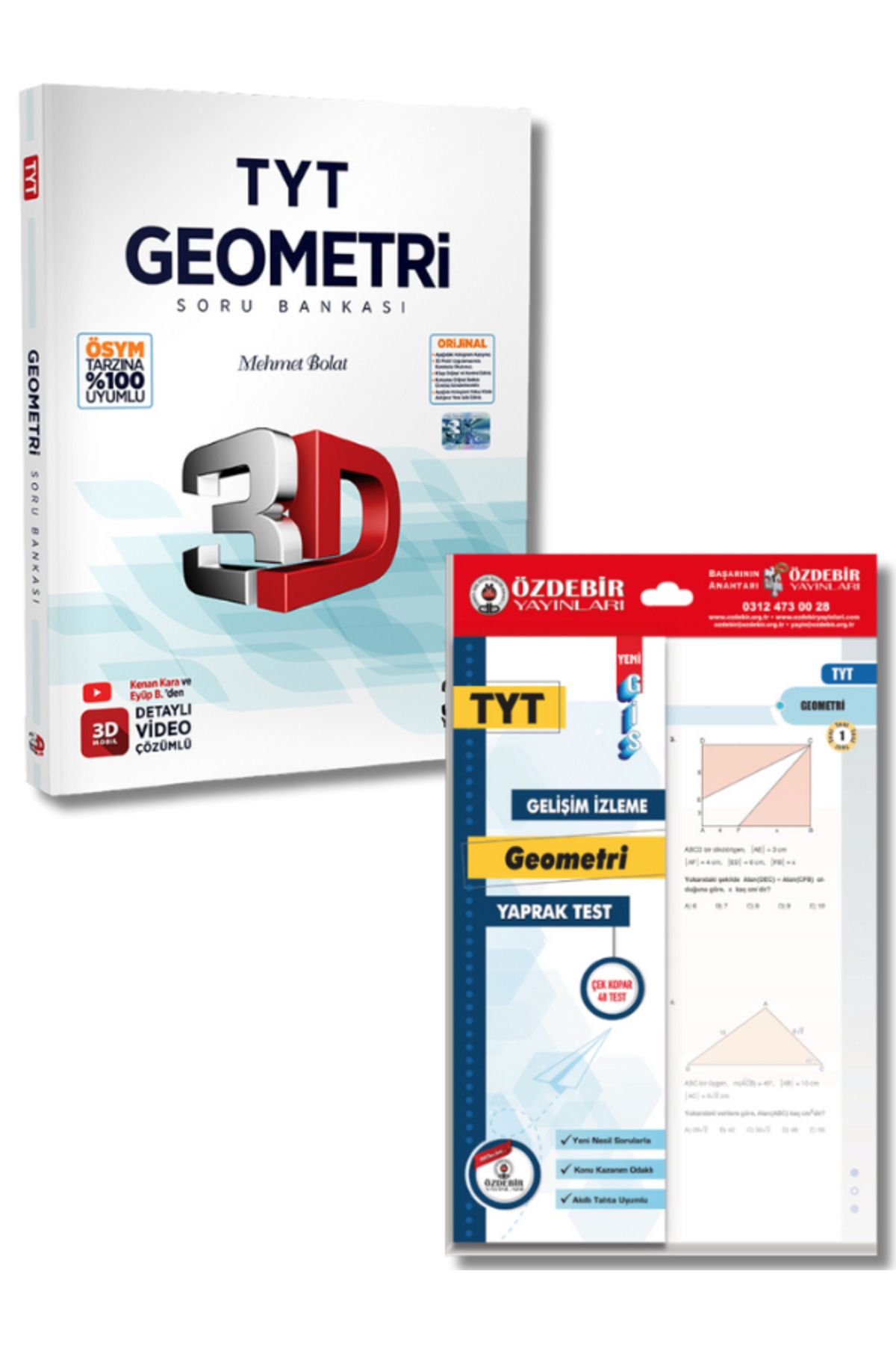 ve 3D Yayınlarından TYT Geometri Soru Bankası ve Yaprak Test Seti ve 3D Yayınlarından TYT Geometri Soru Bankası ve Yaprak Test Seti
