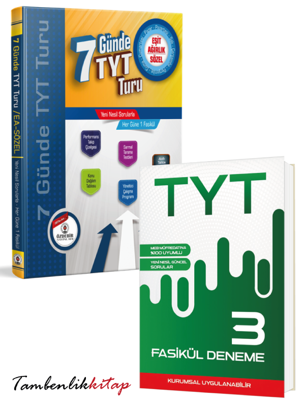 Yeni Nesil Sorularla Genel 3 Deneme ve 7 Günde E.A. Sözel TYT Turu Kitap Seti