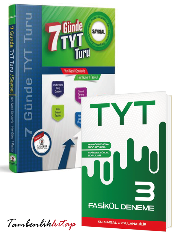 Yeni Nesil Sorularla Genel 3 Deneme ve 7 Günde Sayısal TYT Turu Kitap Seti